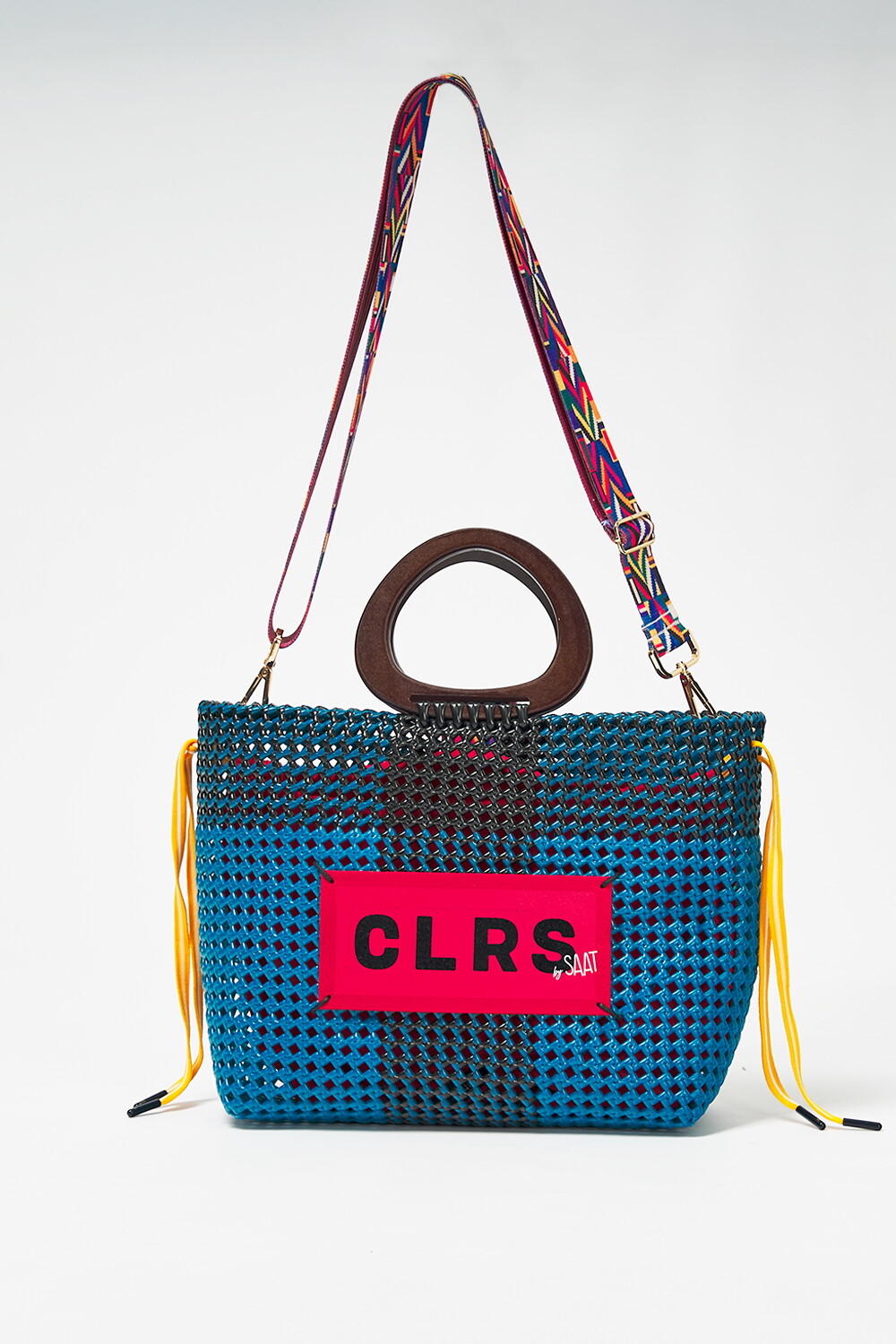 Handwoven blue tote bag 