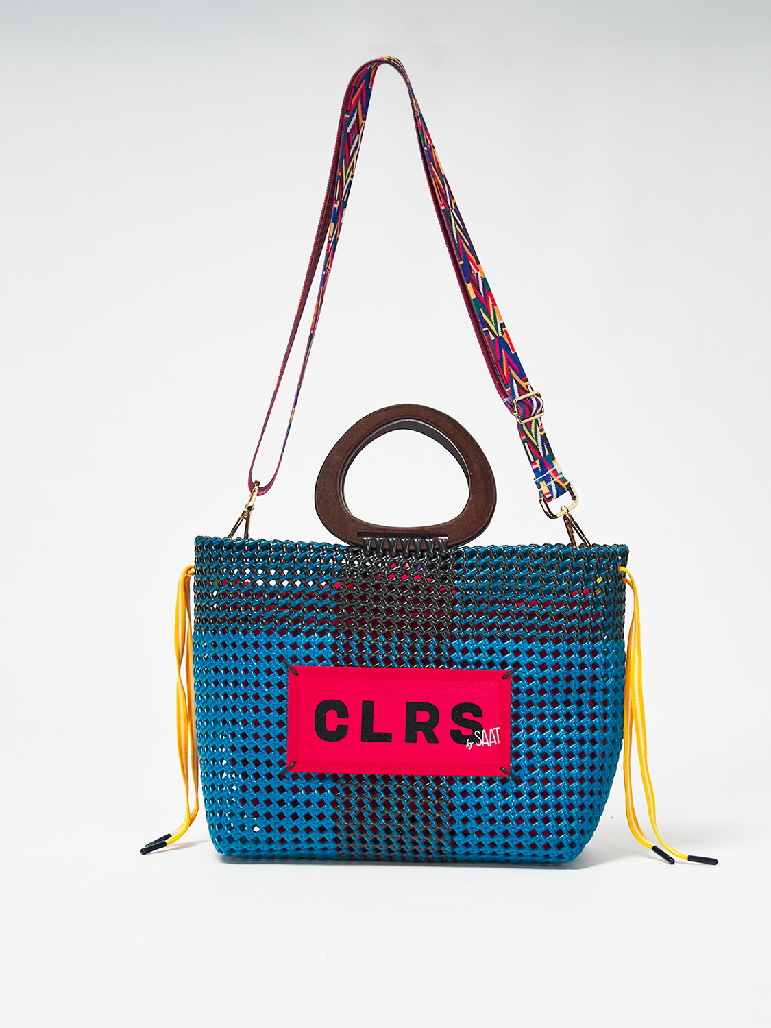 Handwoven blue tote bag 