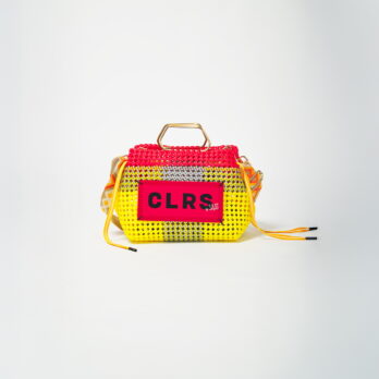 Bright yellow "Sun" tote bag with metal handles, adjustable shoulder strap and zero-waste scarf, handwoven by CLRS by SAAT.